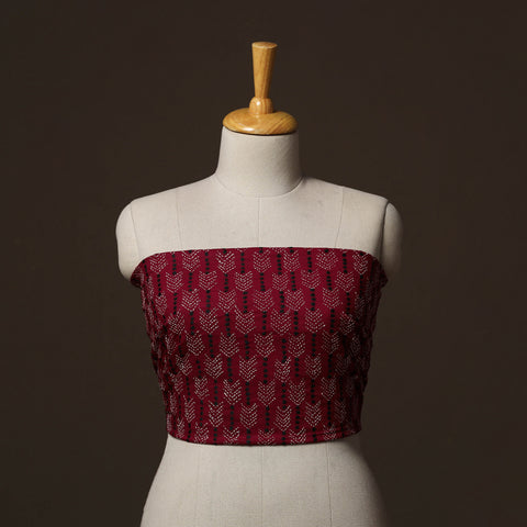 Bengal Kantha Hand Embroidered Cotton Blouse Piece 08