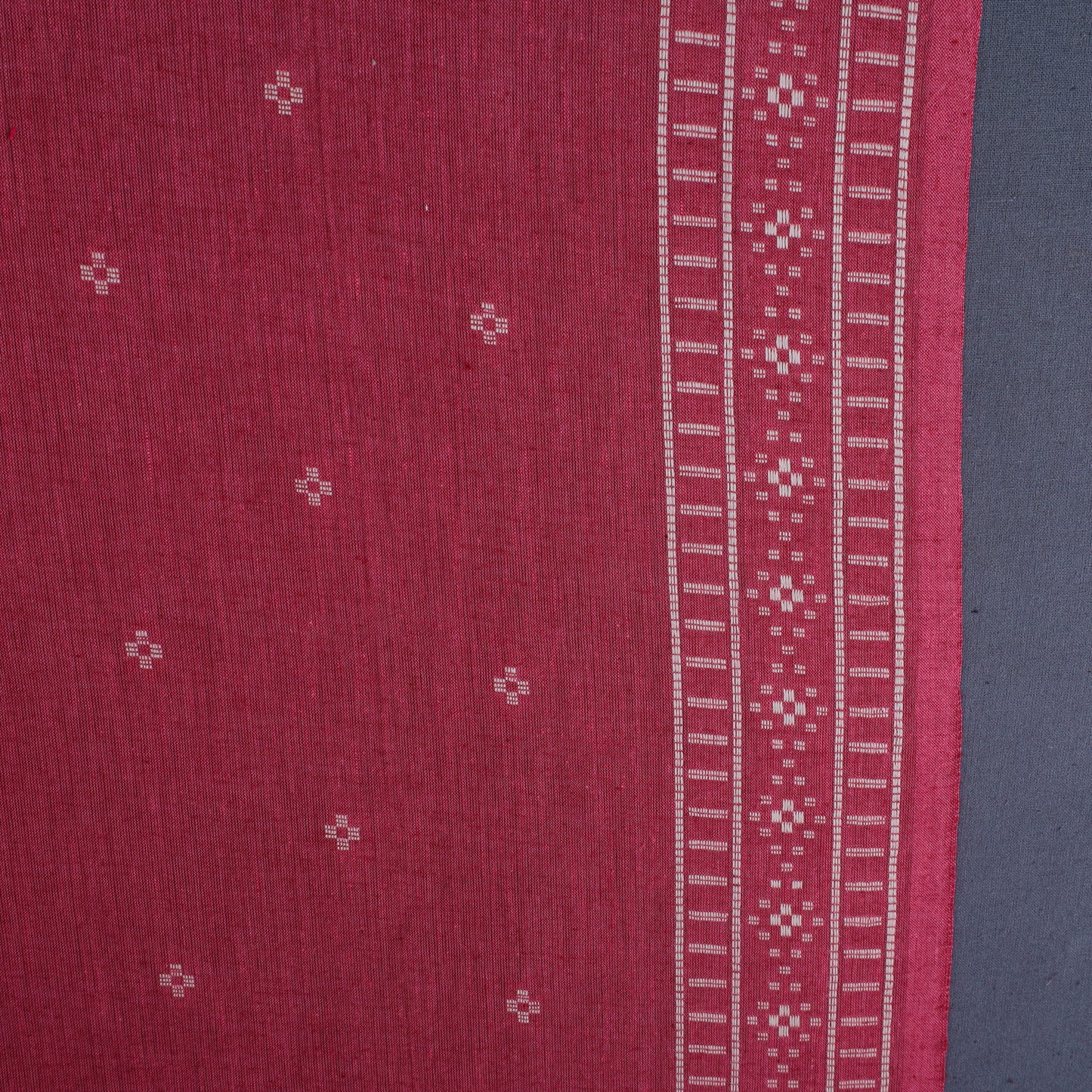 Red Prewashed Cotton Jacquard Fabric