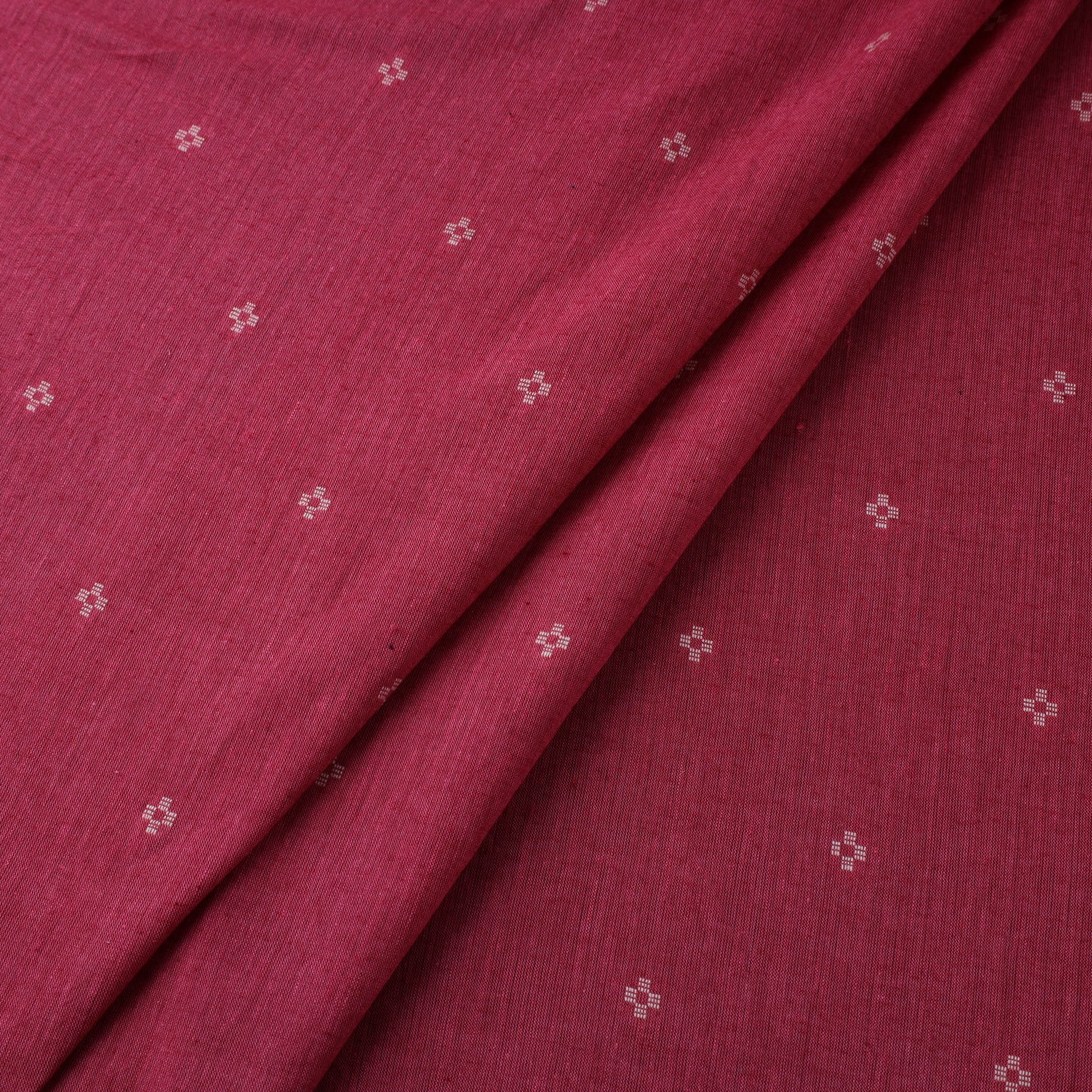 Red Prewashed Cotton Jacquard Fabric