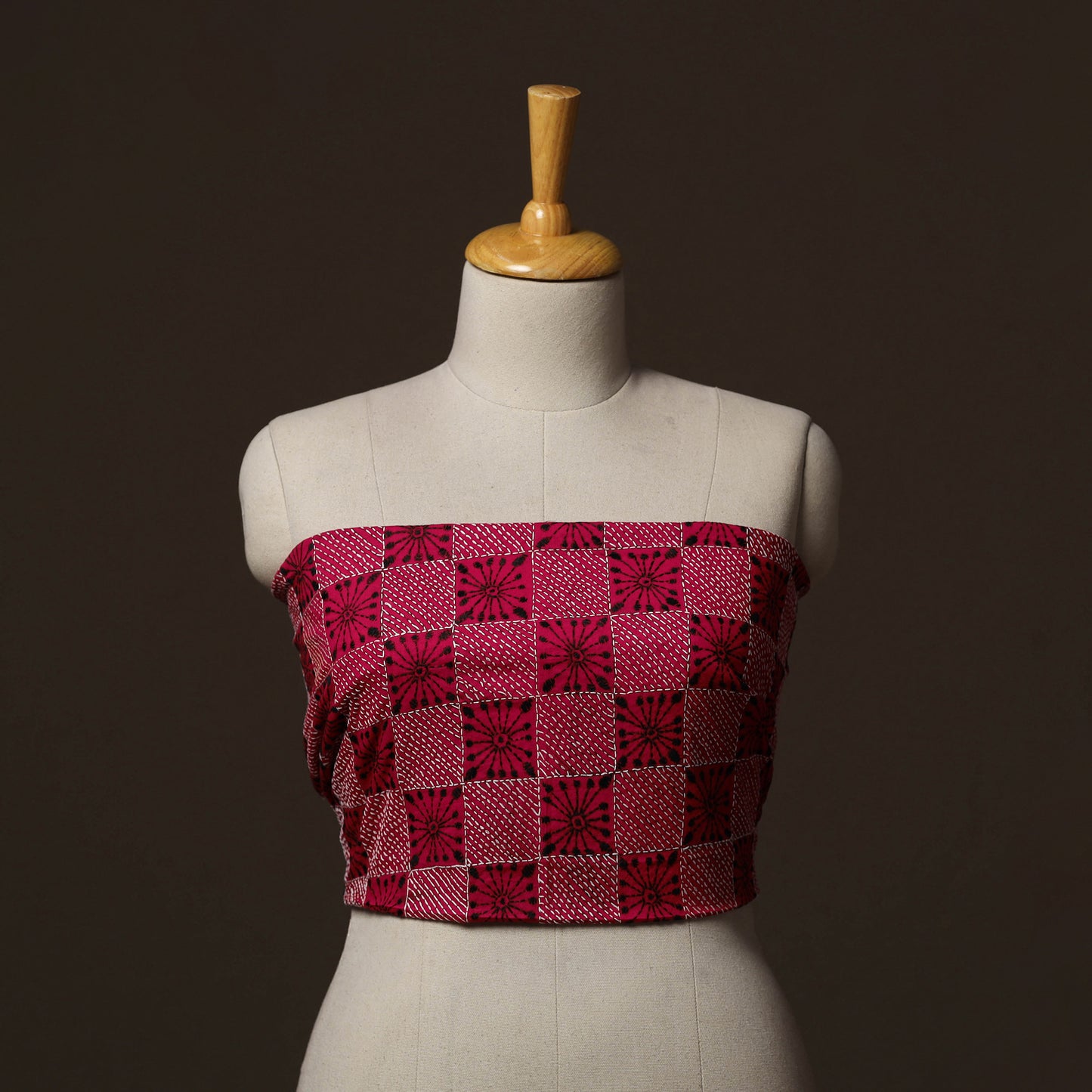 Bengal Kantha Hand Embroidered Cotton Blouse Piece 11