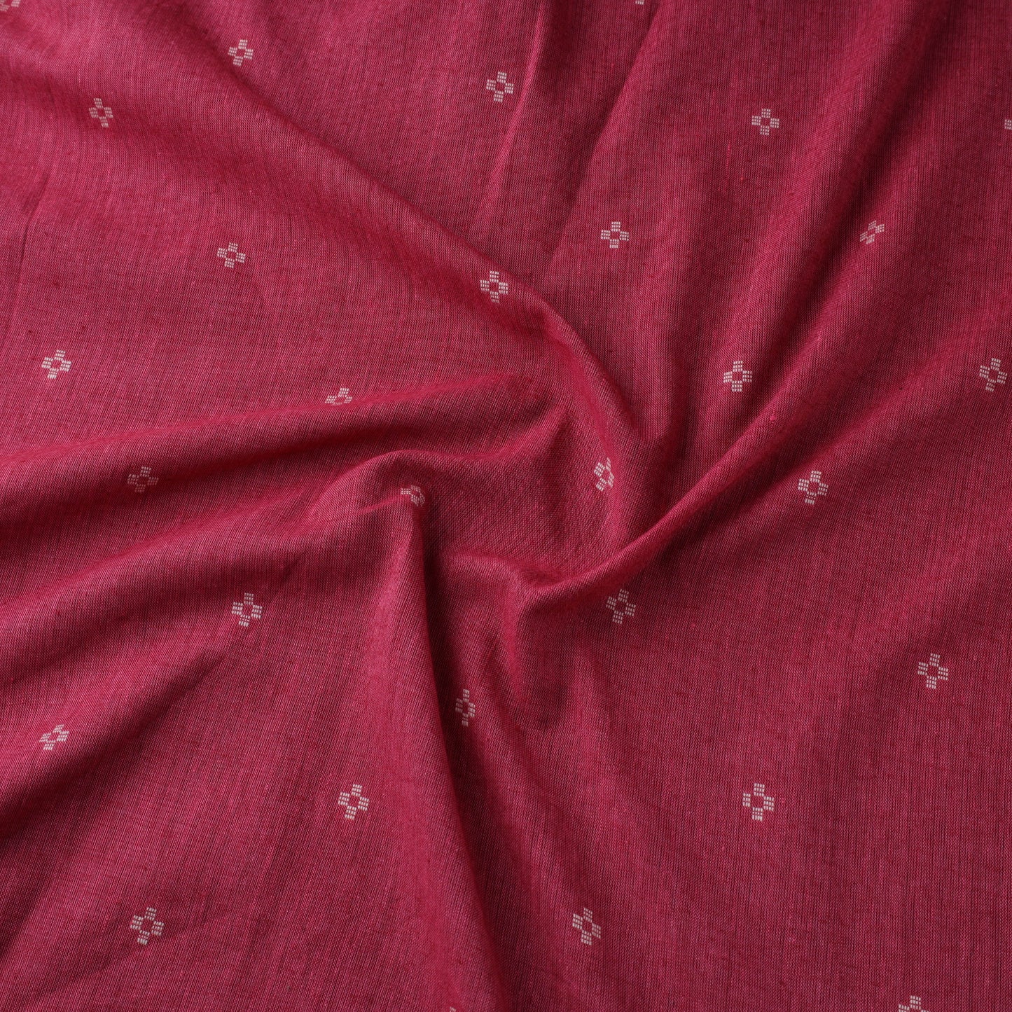 Red Prewashed Cotton Jacquard Fabric