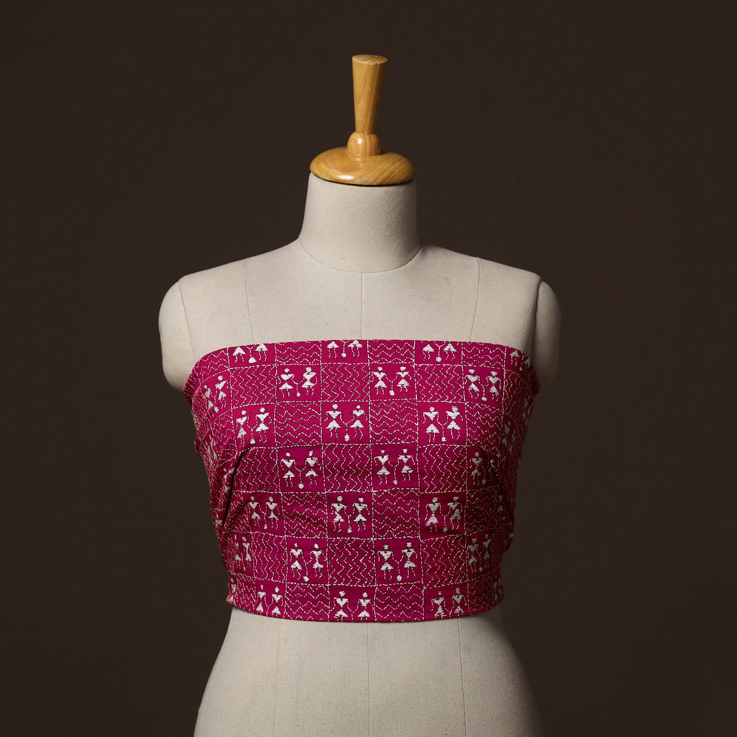 Bengal Kantha Hand Embroidered Cotton Blouse Piece 12