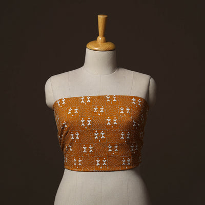 Bengal Kantha Hand Embroidered Cotton Blouse Piece 13