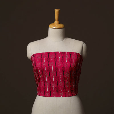 Bengal Kantha Hand Embroidered Cotton Blouse Piece 14