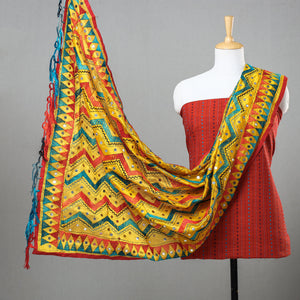 2pc Jacquard Prewashed Cotton Kurta With Phulkari Embroidery Dupatta 25