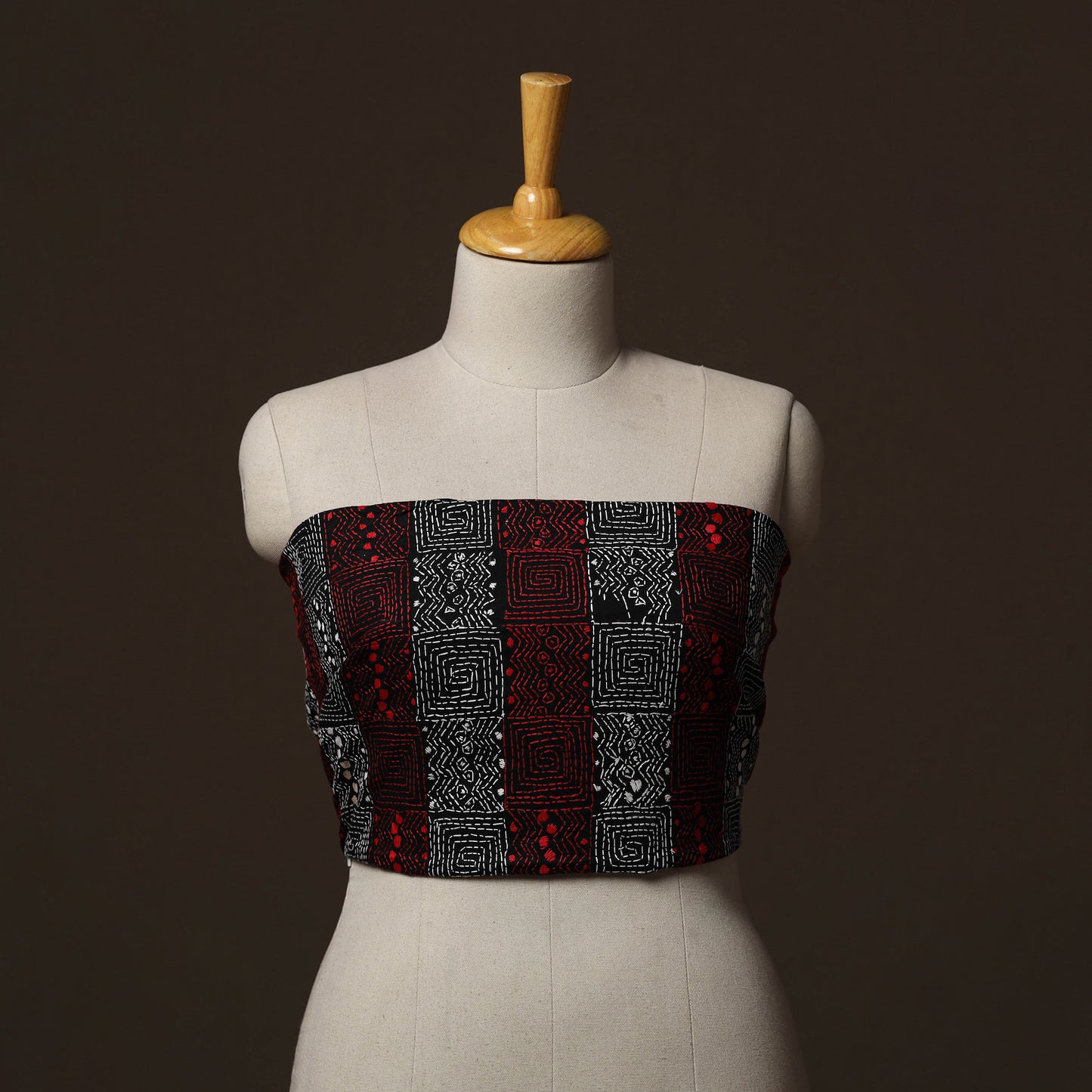 Bengal Kantha Hand Embroidered Cotton Blouse Piece 18