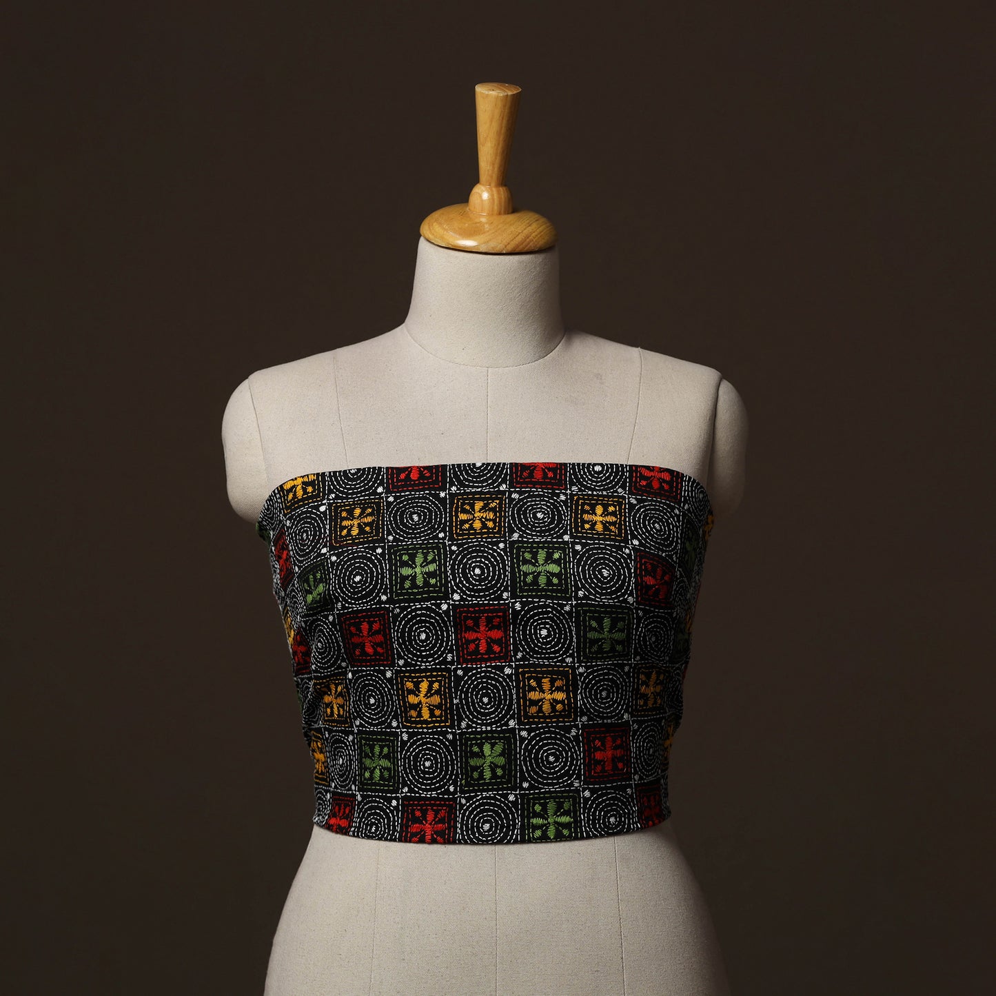 Bengal Kantha Hand Embroidered Cotton Blouse Piece 22