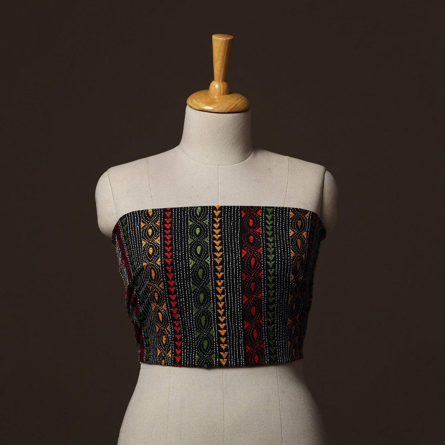 Bengal Kantha Hand Embroidered Cotton Blouse Piece 21