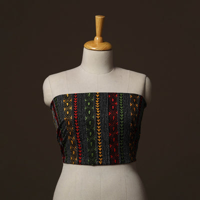 Bengal Kantha Hand Embroidered Cotton Blouse Piece 21