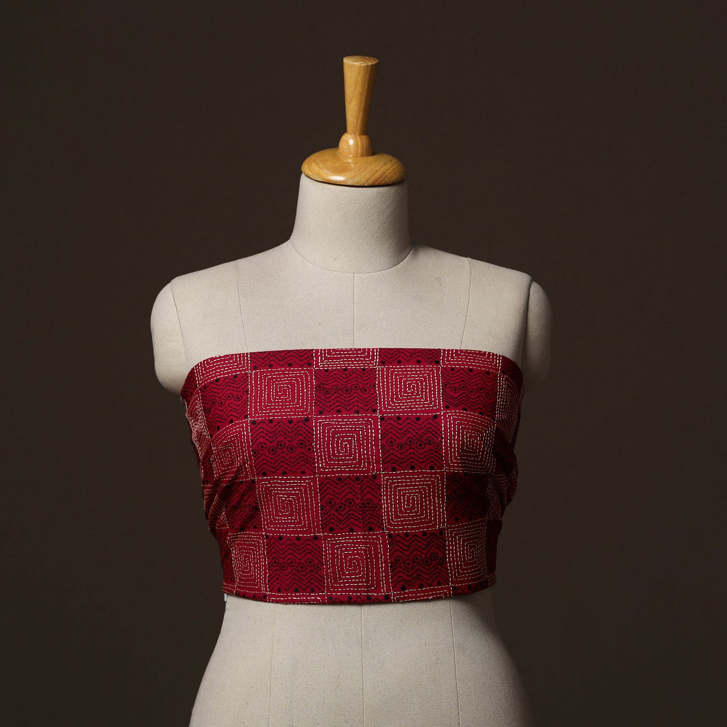 Bengal Kantha Hand Embroidered Cotton Blouse Piece 29
