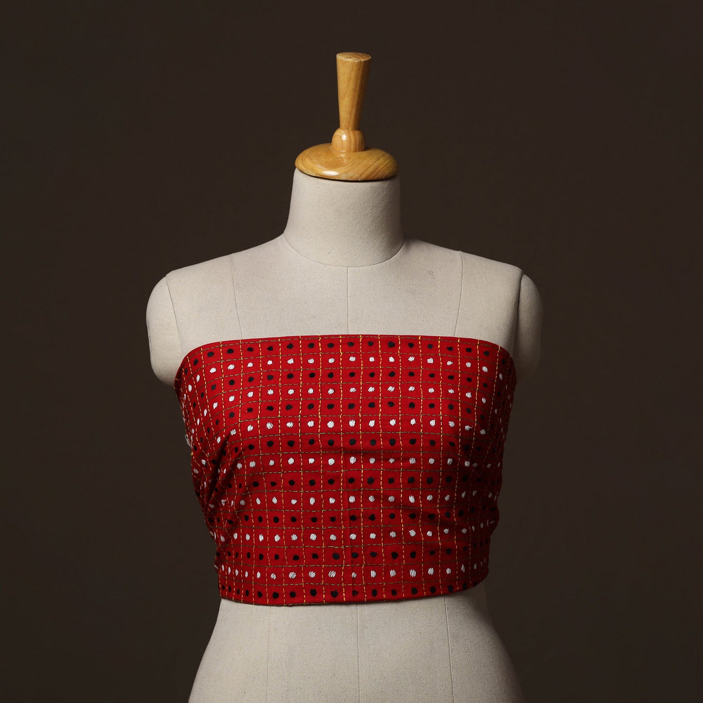 Bengal Kantha Hand Embroidered Cotton Blouse Piece 33