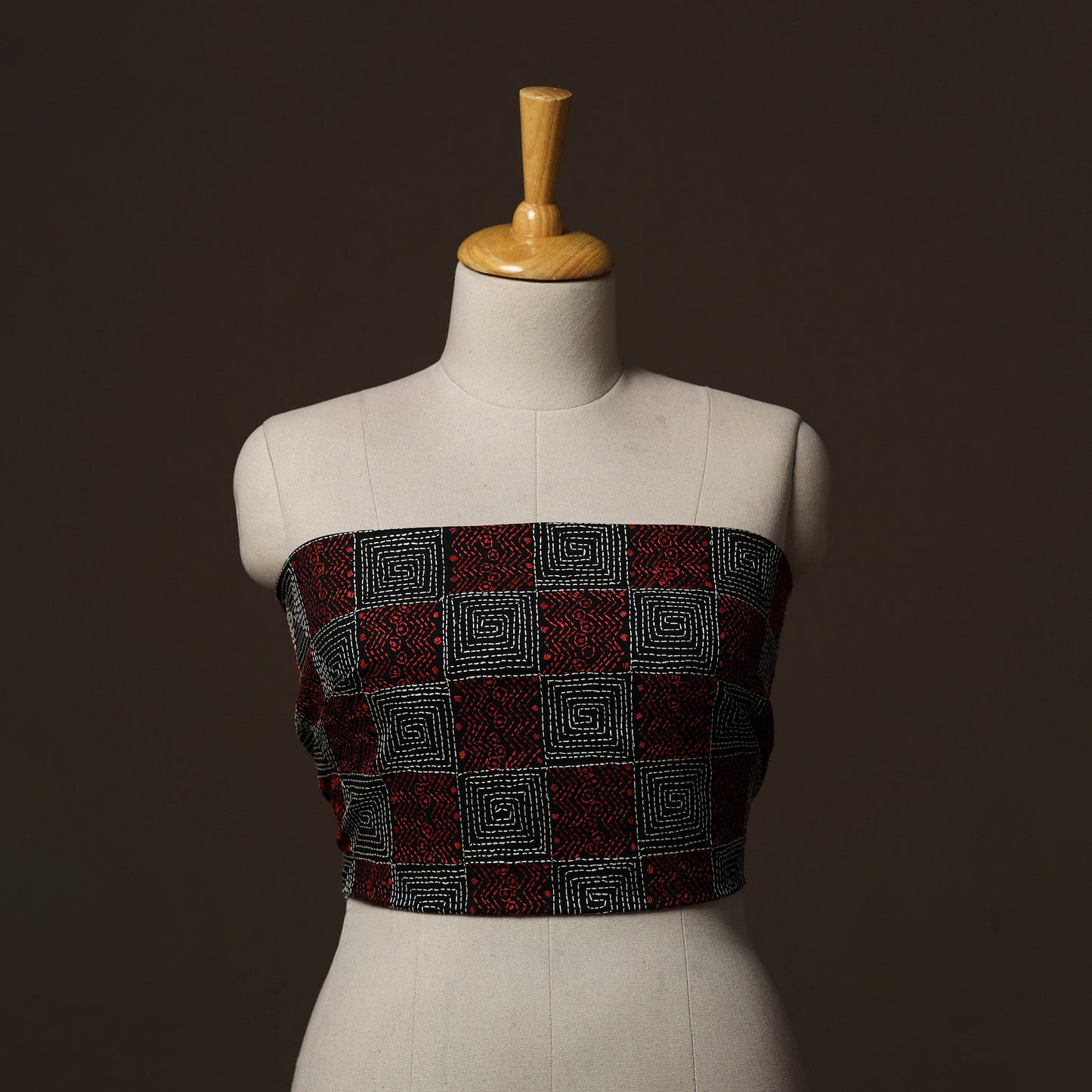 Bengal Kantha Hand Embroidered Cotton Blouse Piece 35