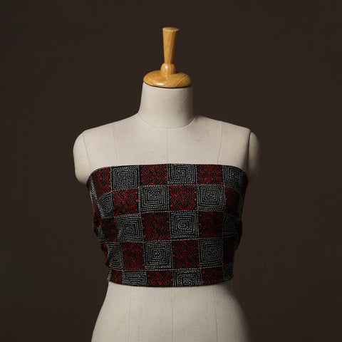 Bengal Kantha Hand Embroidered Cotton Blouse Piece 35