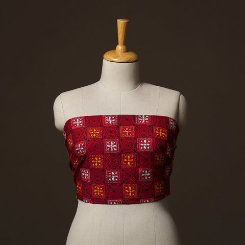 Bengal Kantha Hand Embroidered Cotton Blouse Piece 37