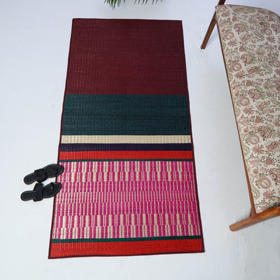 Handwoven Pattamadai Korai Grass Floor Mat (74 x 37 in) 03