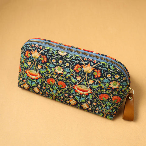 Black - Floral Print Handcrafted Multipurpose Toiletry Pouch 48