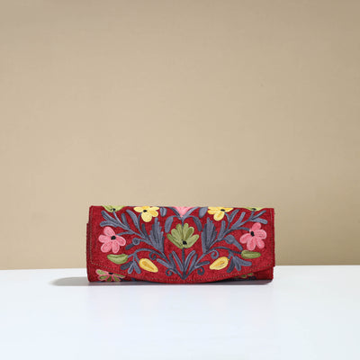 Authentic Kashmiri Crewel Embroidery Velvet Clutch 30