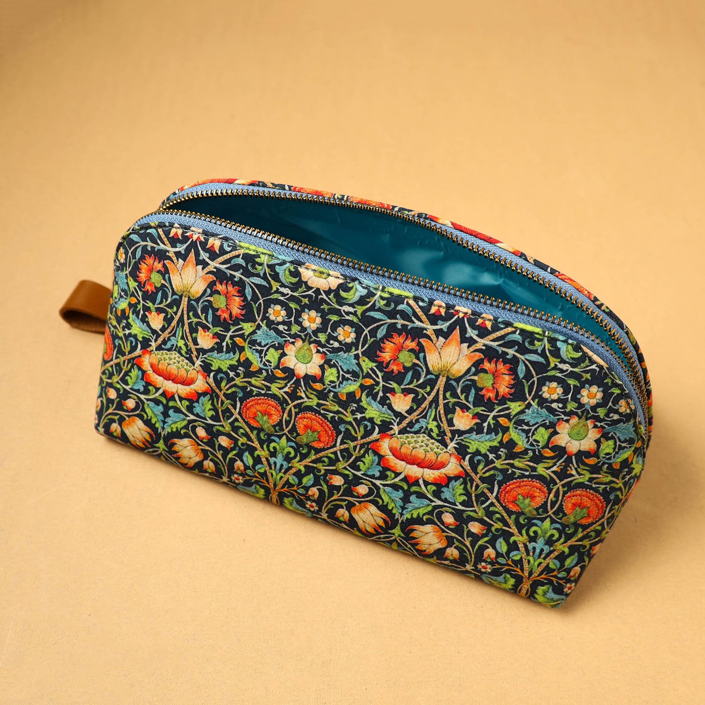 Black - Floral Print Handcrafted Multipurpose Toiletry Pouch 48