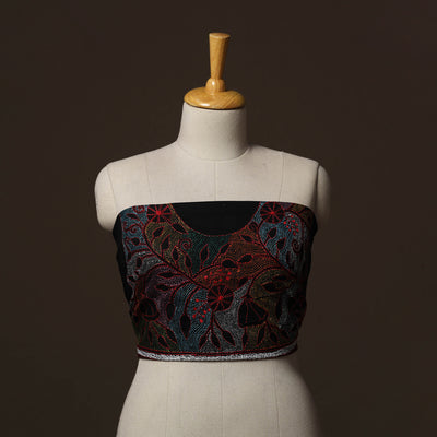 Bengal Kantha Hand Embroidered Cotton Blouse Piece 47