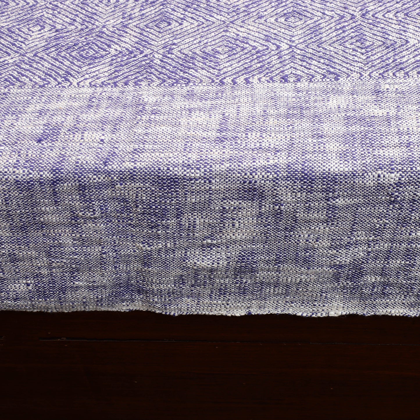 Blue - Pure Handloom Cotton Double Bed Cover from Bijnor 10