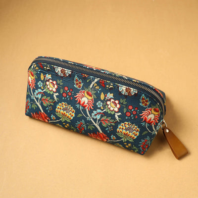 Green - Floral Print Handcrafted Multipurpose Toiletry Pouch 51