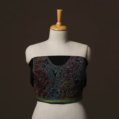 Bengal Kantha Hand Embroidered Cotton Blouse Piece 49