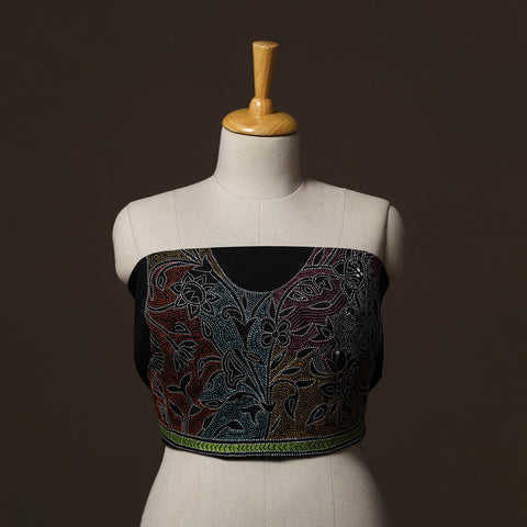 Bengal Kantha Hand Embroidered Cotton Blouse Piece 49