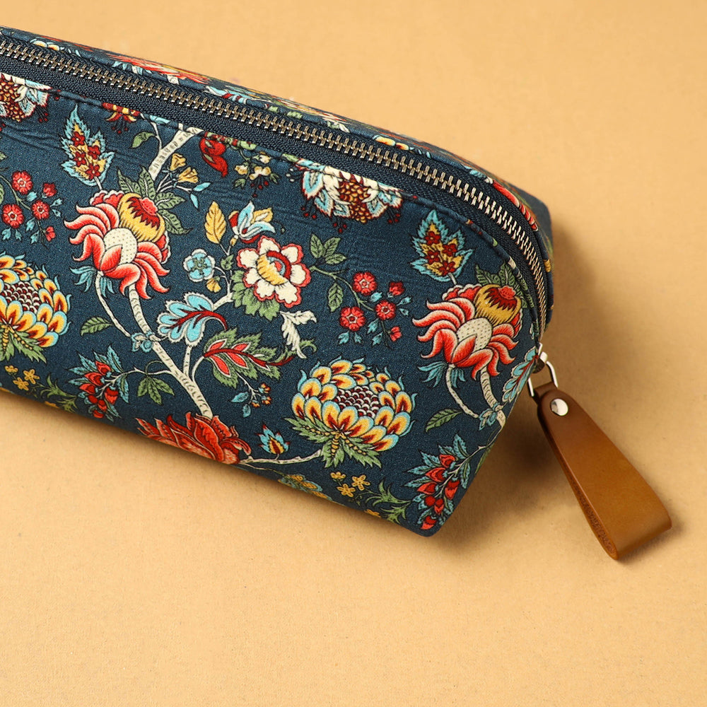 Green - Floral Print Handcrafted Multipurpose Toiletry Pouch 51