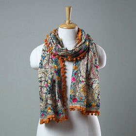 Orange Ranihati Chanderi Silk Embroidered Stole