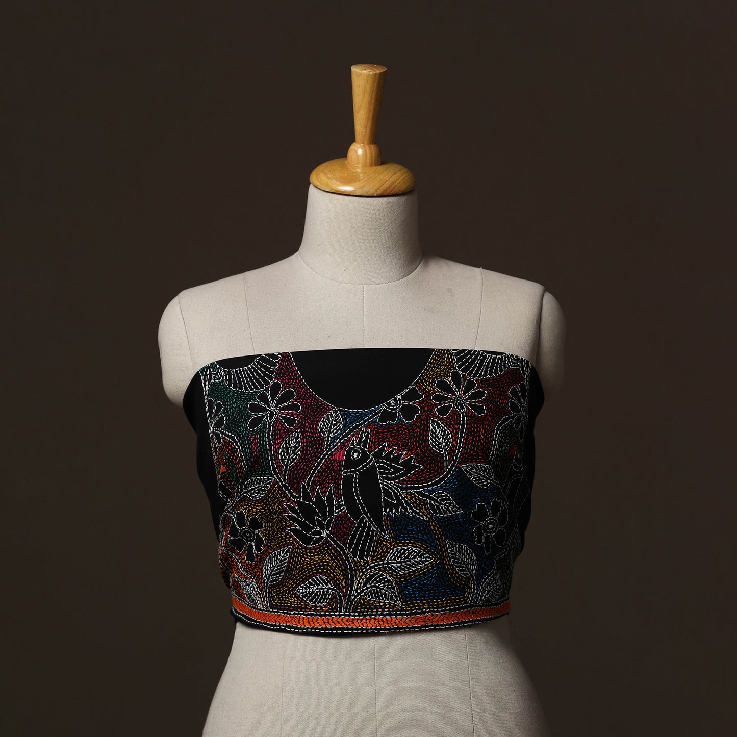Bengal Kantha Hand Embroidered Cotton Blouse Piece 51