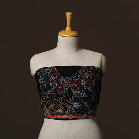 Bengal Kantha Hand Embroidered Cotton Blouse Piece 51
