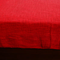 Red - Pure Handloom Cotton Double Bed Cover from Bijnor 01