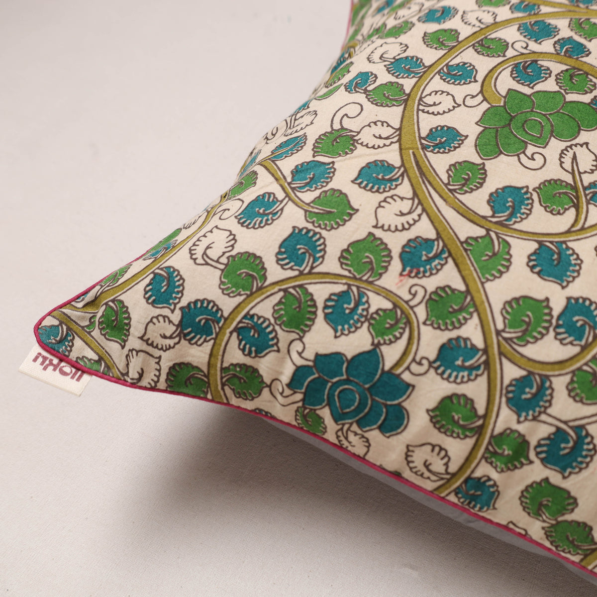 Kalamkari Print Cushion Cover (16 x 16 in) 172