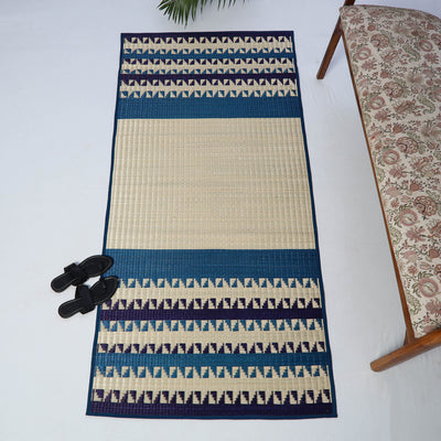 Handwoven Pattamadai Korai Grass Floor Mat (76 x 36 in) 07