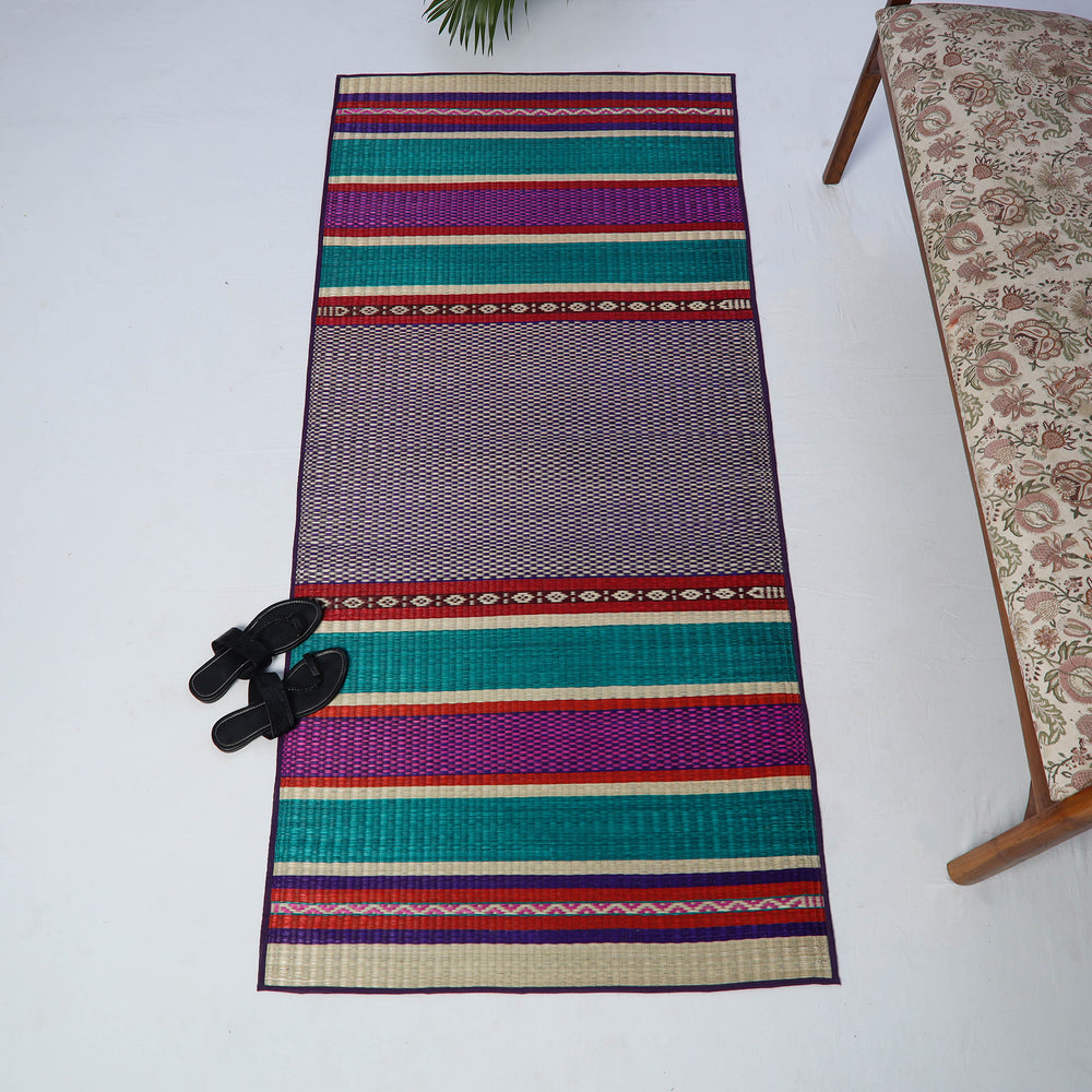 Handwoven Pattamadai Korai Grass Floor Mat (75 x 33 in) 08