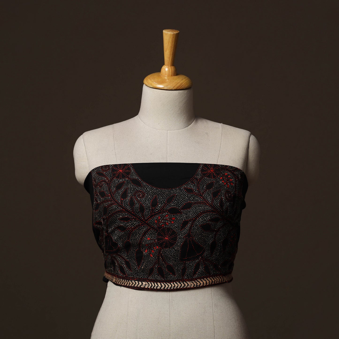 Bengal Kantha Hand Embroidered Cotton Blouse Piece 58