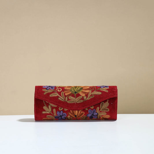 Authentic Kashmiri Crewel Embroidery Velvet Clutch 36