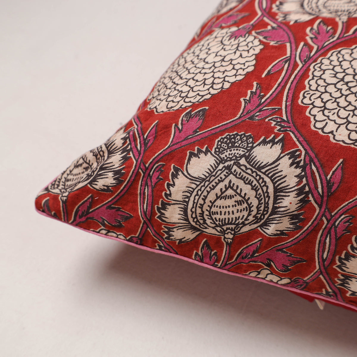 Kalamkari Print Cushion Cover (16 x 16 in) 178