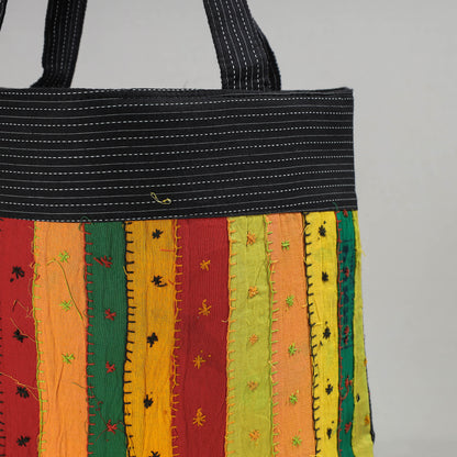 Multicolor - Marudhara Printed Patchwork Shoulder Bag with Charm