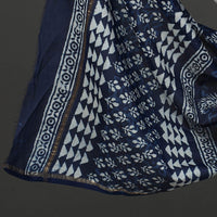 Blue - 3pc Chanderi Silk Bagru Print Dress Material 03