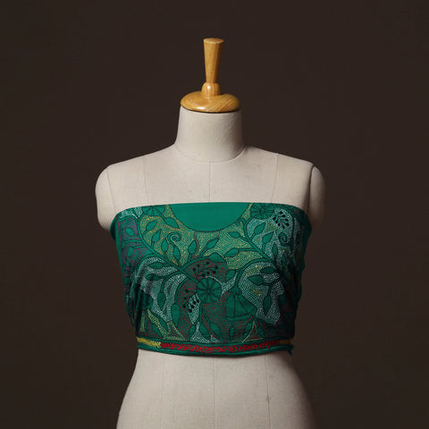 Bengal Kantha Hand Embroidered Cotton Blouse Piece 73