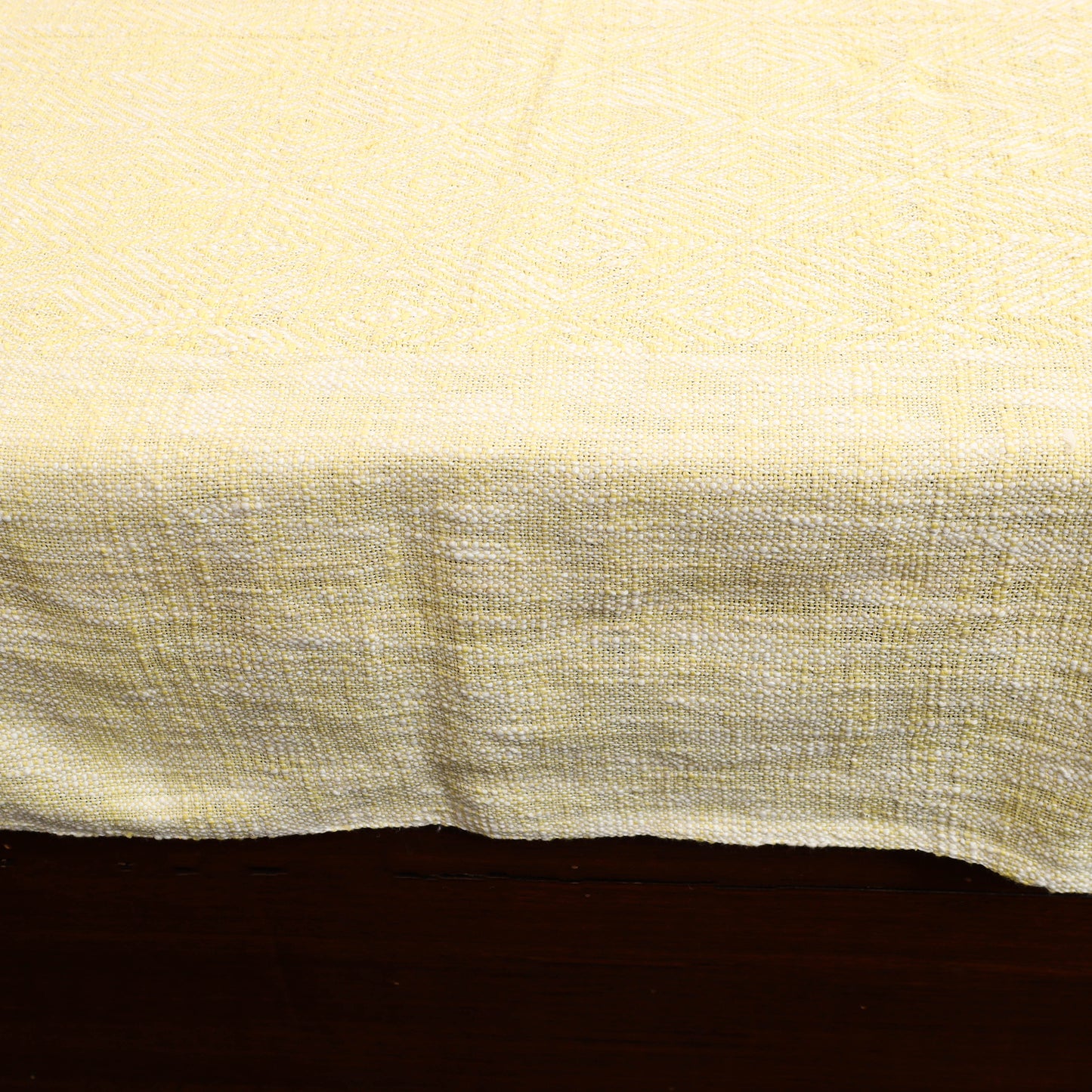 Beige - Pure Handloom Cotton Double Bed Cover from Bijnor 06