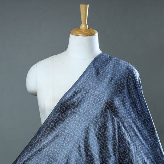 Blue - Pochampally Ikat Weave Handloom Pure Mulberry Silk Fabric 50