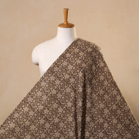 Brown Bagh Hand Block Print Natural Dyed Cotton Fabric