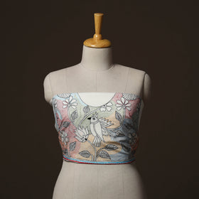 Bengal Kantha Hand Embroidered Cotton Blouse Piece82