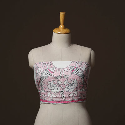 Bengal Kantha Hand Embroidered Cotton Blouse Piece 83