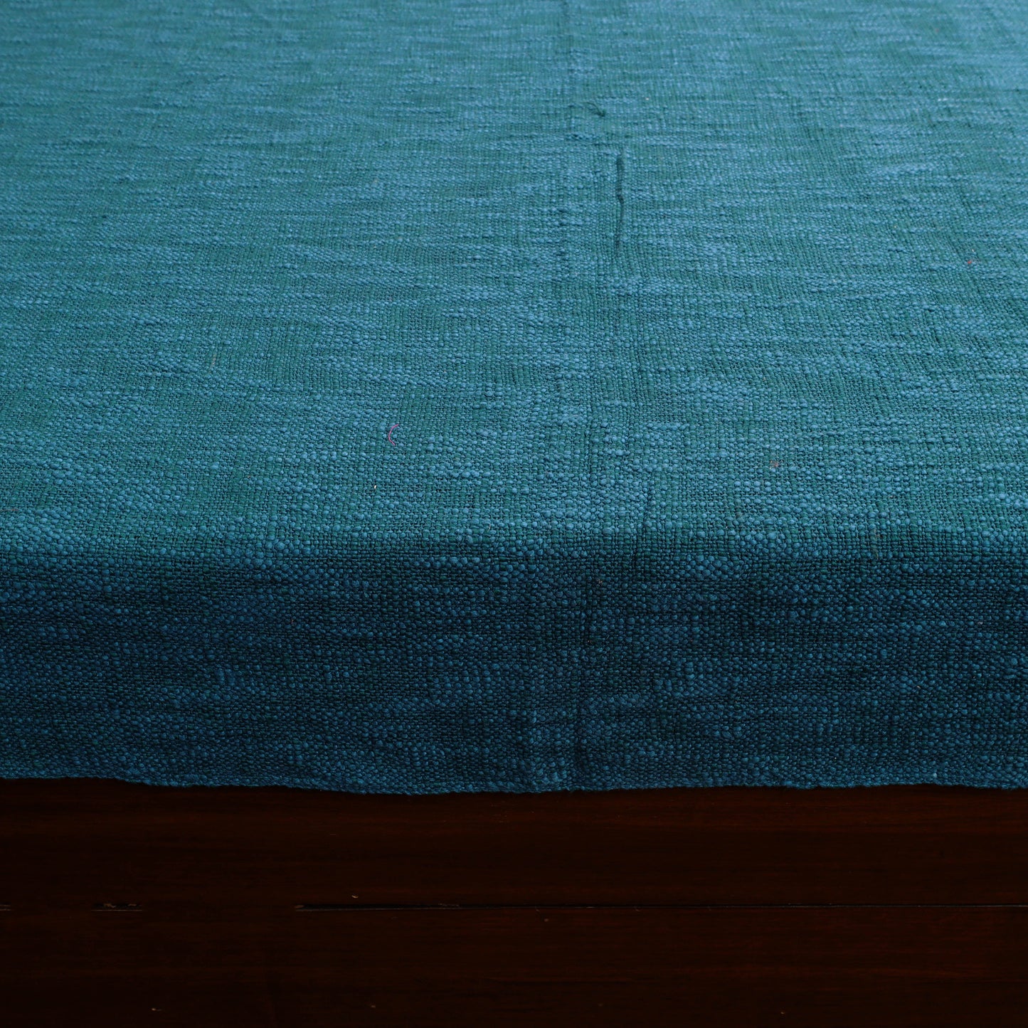 Blue - Pure Handloom Cotton Double Bed Cover from Bijnor 08