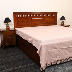 Pink - pure handloom cotton double bed cover from bijnor 09
