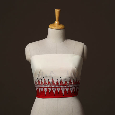 Bengal Kantha Hand Embroidered Cotton Blouse Piece 91