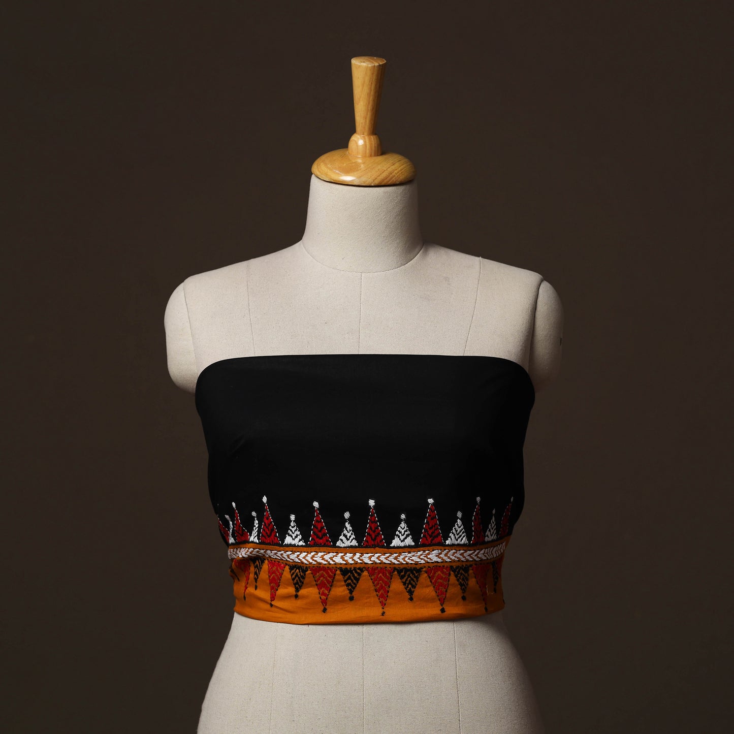 Bengal Kantha Hand Embroidered Cotton Blouse Piece 93